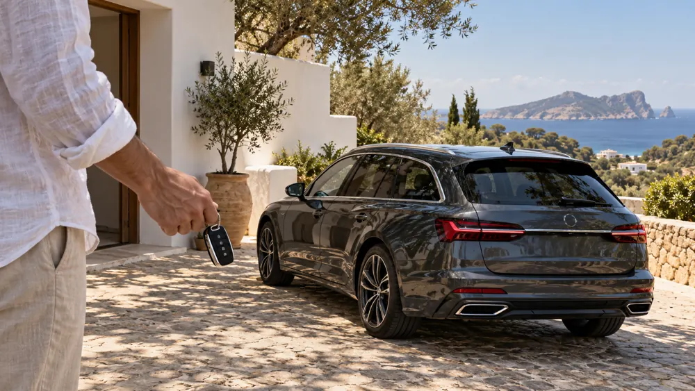 ITV & vehicle services · Illustrative Ibiza scene